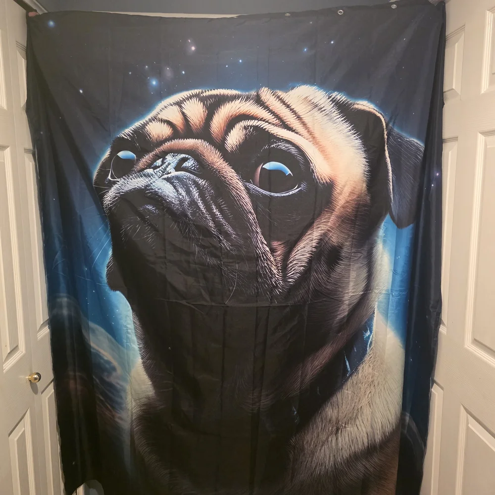 Starry Pug Shower Curtain